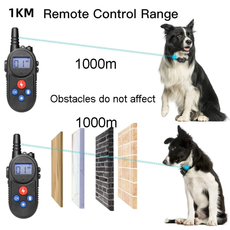 1000m Remote Control Intercom Dog Trainer Electric Shock Vibration Stop Barker(Black) - Training Aids by PMC Jewellery | Online Shopping South Africa | PMC Jewellery