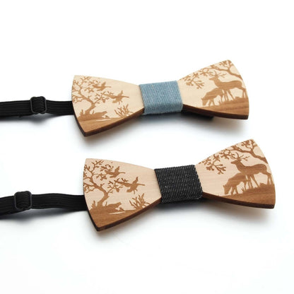 Wooden Bow Tie Men Bow Clothing Decoration, Color: Music Blue - Tie clip by PMC Jewellery | Online Shopping South Africa | PMC Jewellery