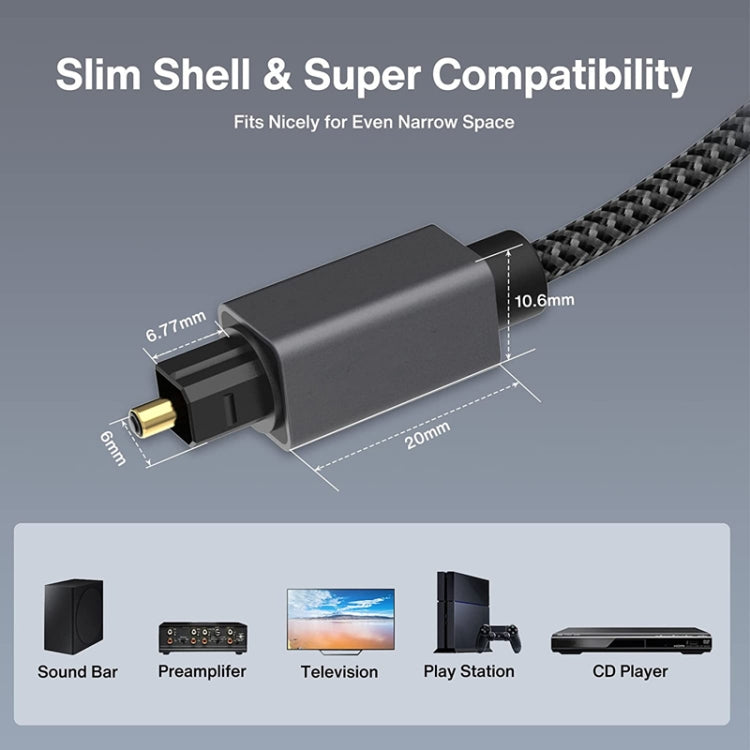 10m Digital Optical Audio Output/Input Cable Compatible With SPDIF5.1/7.1 OD5.0MM(Gray) - Audio Optical Cables by PMC Jewellery | Online Shopping South Africa | PMC Jewellery | Buy Now Pay Later Mobicred