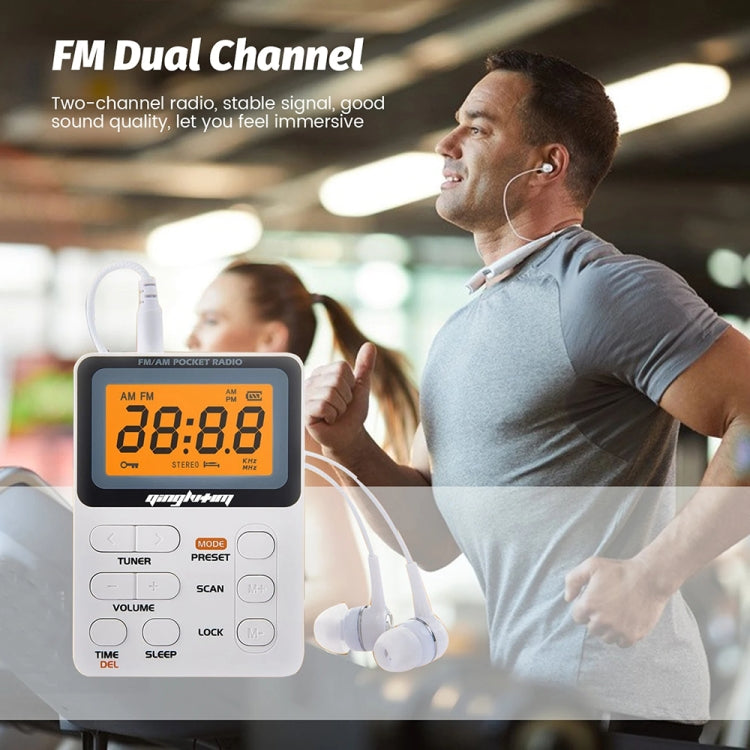 SH-01 LED Display Portable FM/AM Two-band Radio Special for Listening Tests, Style: US Version(White) - Radio Player by PMC Jewellery | Online Shopping South Africa | PMC Jewellery | Buy Now Pay Later Mobicred