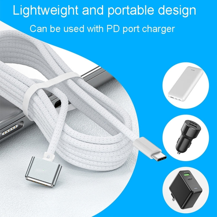 2m For Macbook Air/Pro Series Type-C To Magsafe 3 Braided Magnetic Cable(Gray) - Cable & Adapter by PMC Jewellery | Online Shopping South Africa | PMC Jewellery | Buy Now Pay Later Mobicred