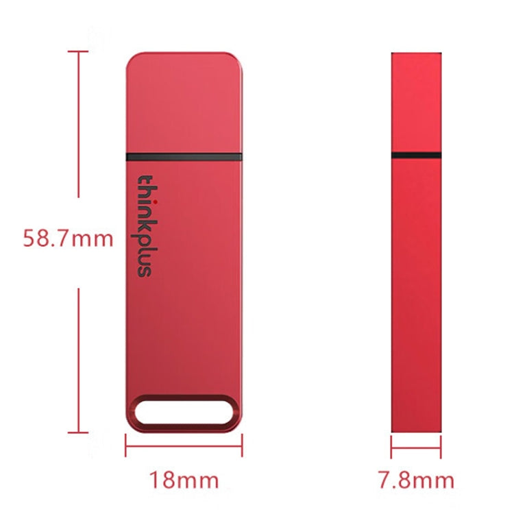 Lenovo Thinkplus TU100 USB3.1 High Speed Flash Drive Mini USB Memory Disk With Metal Plug And Cap, Capacity: 128G(Red) - USB Flash Drives by Lenovo | Online Shopping South Africa | PMC Jewellery | Buy Now Pay Later Mobicred