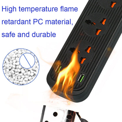 A03 2m 3000W 5 Plugs + 4-USB Ports Multifunctional Flame-retardant Socket with Switch(UK Plug) - Extension Socket by PMC Jewellery | Online Shopping South Africa | PMC Jewellery | Buy Now Pay Later Mobicred