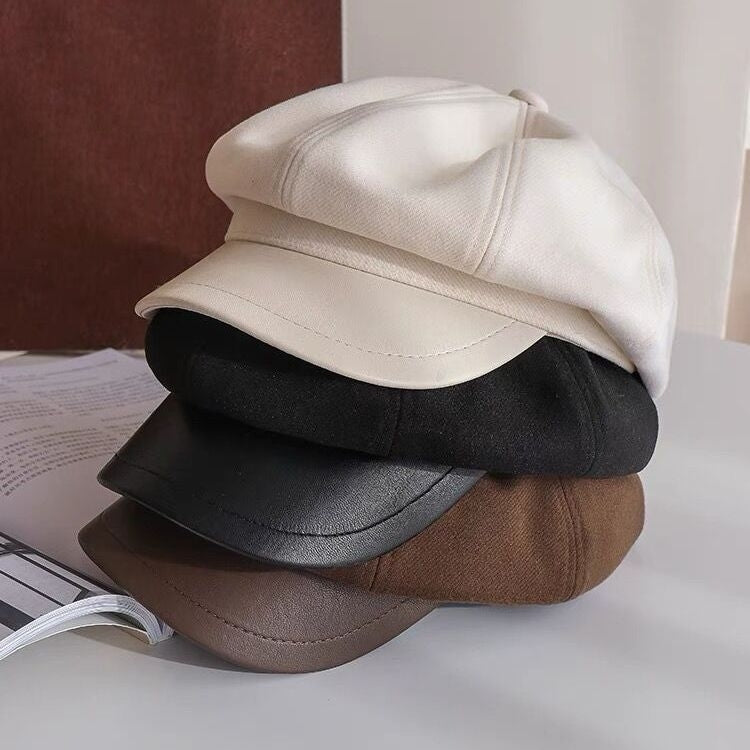 Women Beret Autumn Literary Retro Newsboy Hat Octagonal Girl Cap, Size: Free Size(Black) - Peaked Cap by PMC Jewellery | Online Shopping South Africa | PMC Jewellery