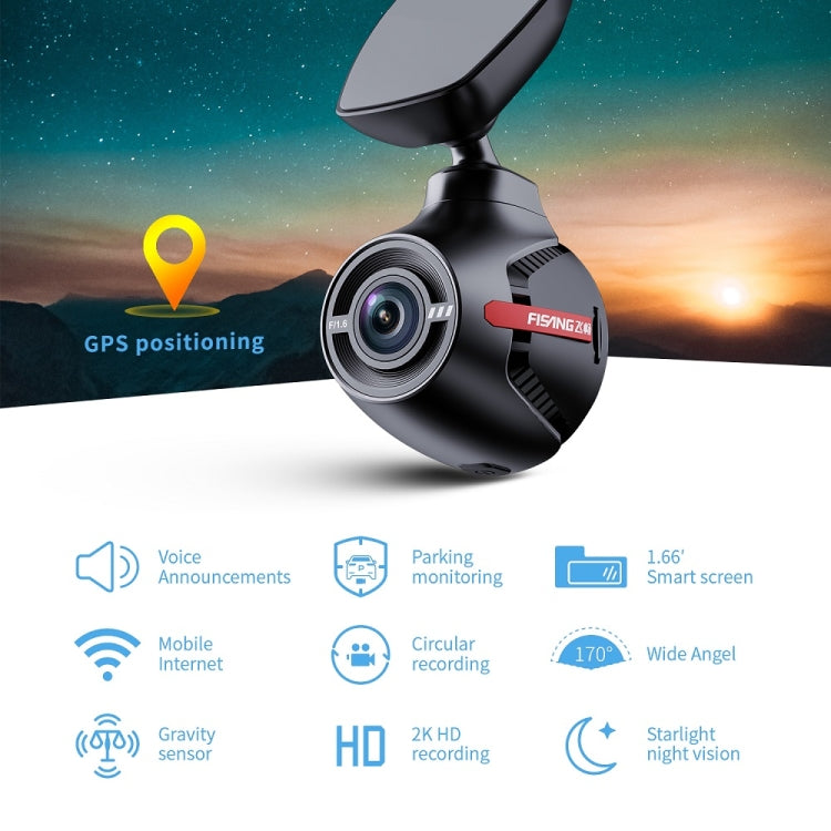 FISANG 2K HD Night Vision Car WIFI Car Driving Recorder, Model: Double Record - Car DVRs by FISANG | Online Shopping South Africa | PMC Jewellery | Buy Now Pay Later Mobicred