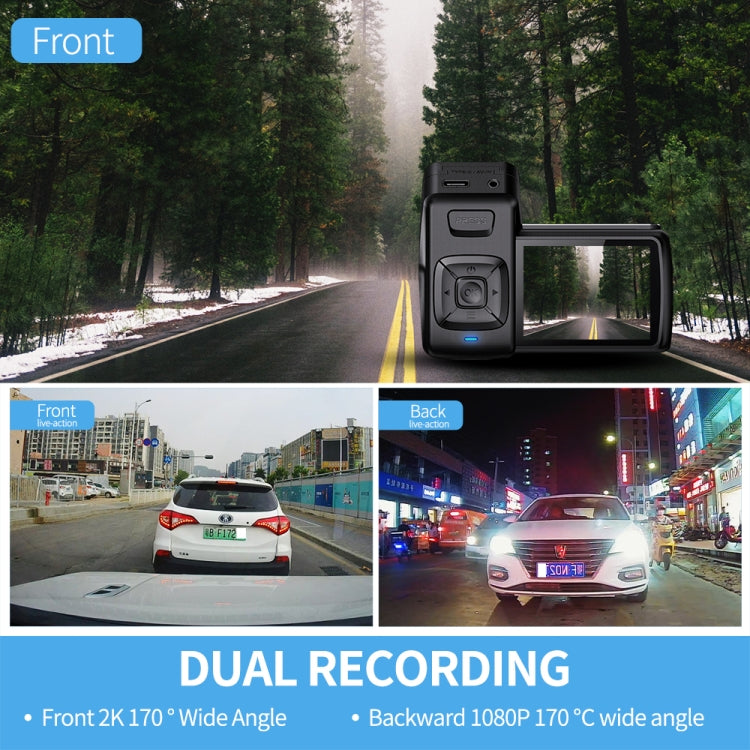 FISANG 2K HD Night Vision Car Dual Recording Wireless WIFI Car Driving Recorder(K06) - Car DVRs by FISANG | Online Shopping South Africa | PMC Jewellery | Buy Now Pay Later Mobicred