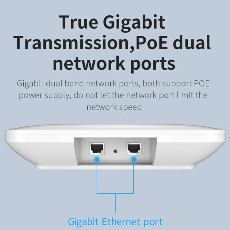 COMFAST  CF-E455AC 1200Mbps 2.4G/5.8G Ceiling AP  WiFi Repeater/Router With Dual Gigabit Ethernet Port，EU Plug - Wireless Routers by COMFAST | Online Shopping South Africa | PMC Jewellery | Buy Now Pay Later Mobicred