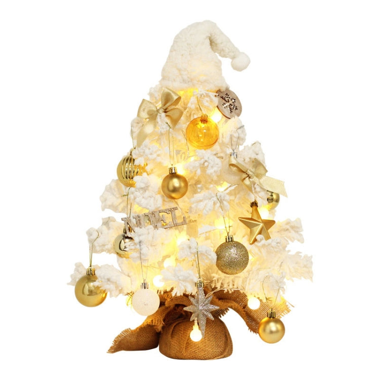 50cm LED Desktop Flocked Mini Christmas Tree Christmas Tree Ornaments Christmas Decorations(White) - Trees by PMC Jewellery | Online Shopping South Africa | PMC Jewellery