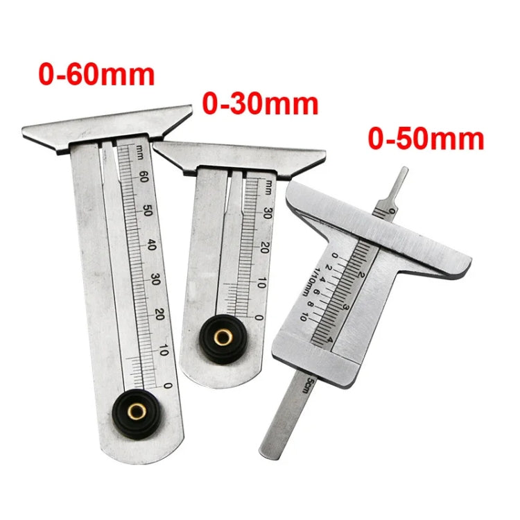 0-60mm Stainless Steel Tire Tread Vernier Depth Gauge - Electronic Test by PMC Jewellery | Online Shopping South Africa | PMC Jewellery