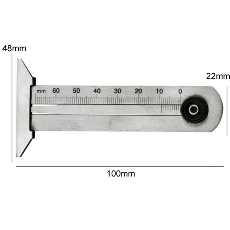 0-60mm Stainless Steel Tire Tread Vernier Depth Gauge - Electronic Test by PMC Jewellery | Online Shopping South Africa | PMC Jewellery