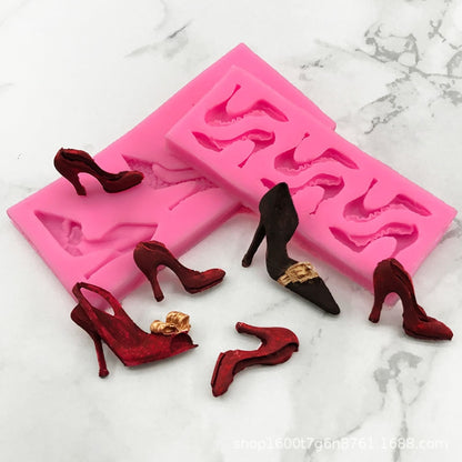 High Heels Sandals Silicone Mold 3D Chocolate Cake Glue Pendant Plaster Mold, Spec: Large - Food Molds by PMC Jewellery | Online Shopping South Africa | PMC Jewellery