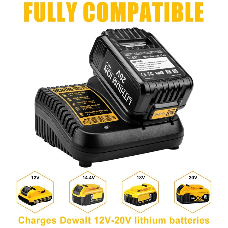 DCB118 For Dewalt 12V-20V Electric Tool Battery Charger, Plug: UK (Yellow) - Electric Saws & Accessories by PMC Jewellery | Online Shopping South Africa | PMC Jewellery