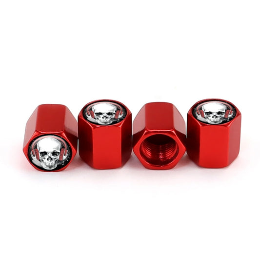 4pcs /Set Headset Skeleton Metal Tire Valve Caps Automobile Universal Modified Valve Covers(Red) - Tire Valve Caps by PMC Jewellery | Online Shopping South Africa | PMC Jewellery | Buy Now Pay Later Mobicred