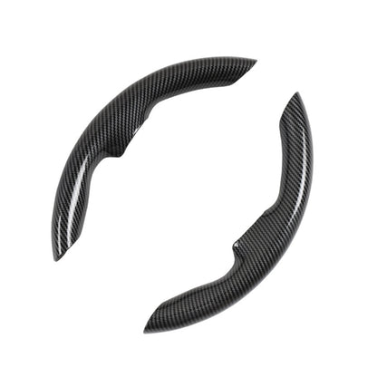 For Tesla Model3/Y 30cm Carbon Fiber Pattern Steering Wheel Handlebar Cover(Black) - Steering Wheel Accessories by PMC Jewellery | Online Shopping South Africa | PMC Jewellery | Buy Now Pay Later Mobicred