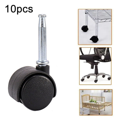 10pcs Swivel Furniture Casters Office Chair Baby Crib Sofa Wheel, Spec: 1 Inch Without Brake - Furniture Accessories by PMC Jewellery | Online Shopping South Africa | PMC Jewellery