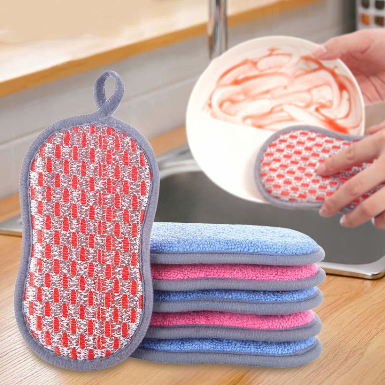 5pcs Double-sided Absorbent Kitchen Dishwashing Sponge Multifunctional Cleaning Rag, Style: Blue - Cleaning Tools by PMC Jewellery | Online Shopping South Africa | PMC Jewellery | Buy Now Pay Later Mobicred