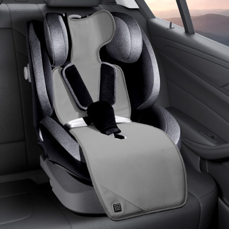 Car USB Heated Seat Cushion Winter Plush Child Seat Pad, Size: 90x32cm(Gray) - Seat Accessories by PMC Jewellery | Online Shopping South Africa | PMC Jewellery | Buy Now Pay Later Mobicred