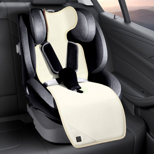 Car USB Heated Seat Cushion Winter Plush Child Seat Pad, Size: 90x32cm(Beige) - Seat Accessories by PMC Jewellery | Online Shopping South Africa | PMC Jewellery | Buy Now Pay Later Mobicred