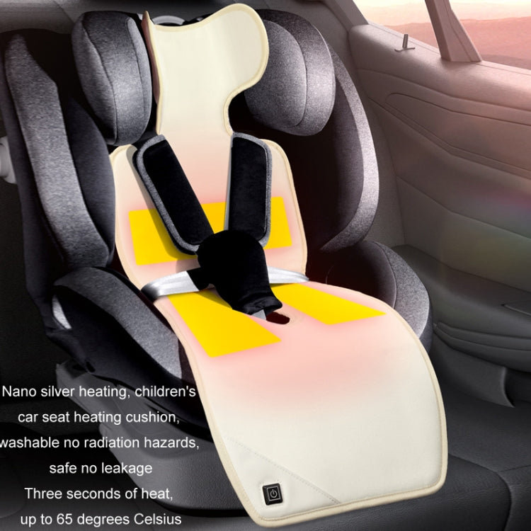 Car USB Heated Seat Cushion Winter Plush Child Seat Pad, Size: 90x32cm(Beige) - Seat Accessories by PMC Jewellery | Online Shopping South Africa | PMC Jewellery | Buy Now Pay Later Mobicred