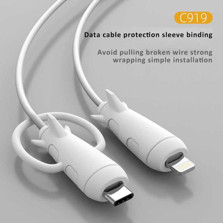 Data Line Protector For IPhone USB Type-C Charger Wire Winder Protection, Spec: Microcephaly +Small Head Band Light blue - Cable Organizer by PMC Jewellery | Online Shopping South Africa | PMC Jewellery | Buy Now Pay Later Mobicred