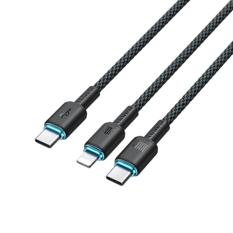 ROMOSS PD100W USB-C / Type-C To 8 Pin & Type-C Fast Charging Cable Transmission Line 1.5m - 2 in 1 Cable by ROMOSS | Online Shopping South Africa | PMC Jewellery | Buy Now Pay Later Mobicred