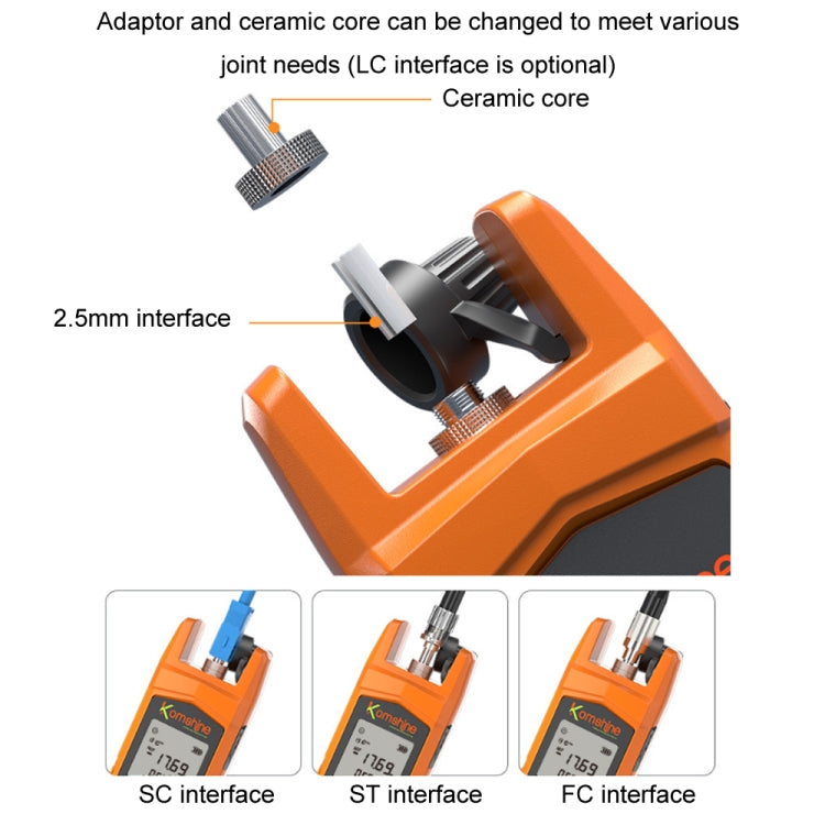 Komshine High Precision Optical Power Meter Mini Fiber Optic Light Attenuation Tester With LED, Specification: A-L/-70dBM to +6DBM - Fiber Optic Test Pen by Komshine | Online Shopping South Africa | PMC Jewellery | Buy Now Pay Later Mobicred