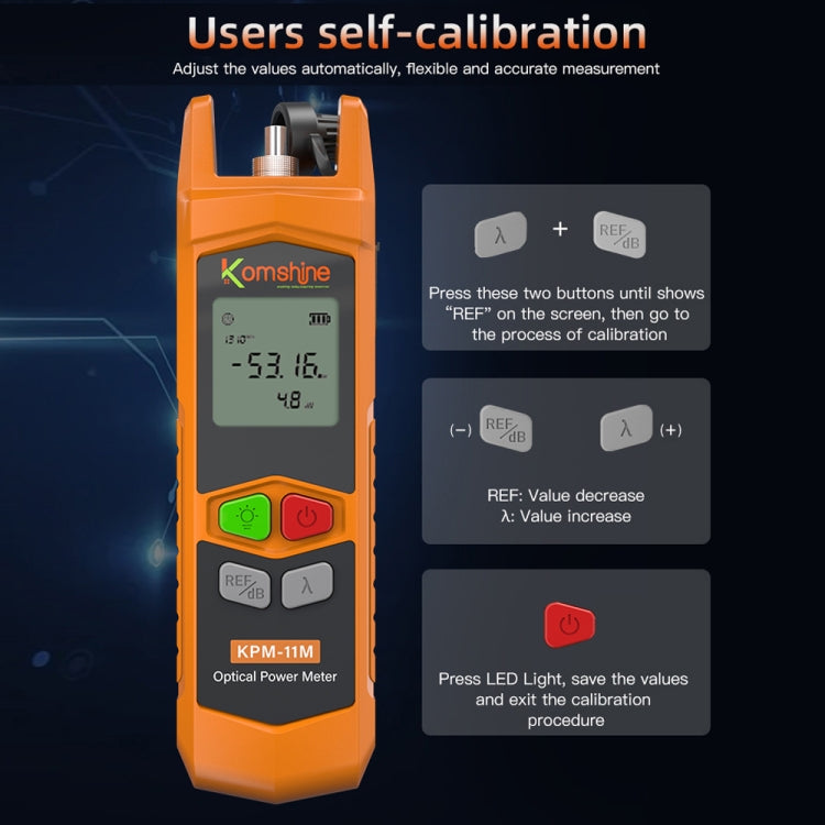 Komshine High Precision Optical Power Meter Mini Fiber Optic Light Attenuation Tester With LED, Specification: C-L/-50DBM to +26DBM - Fiber Optic Test Pen by Komshine | Online Shopping South Africa | PMC Jewellery | Buy Now Pay Later Mobicred