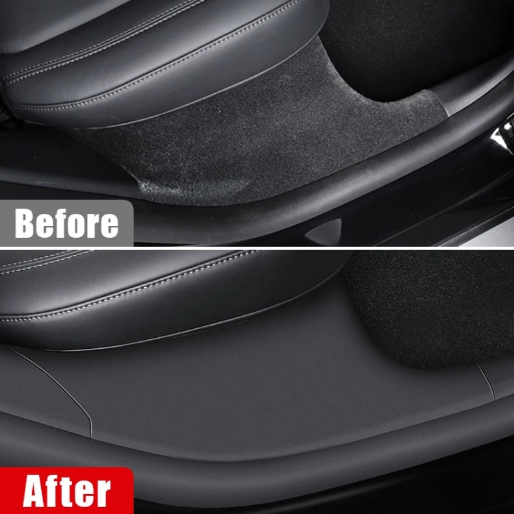 For Tesla Model Y Rear Door Built-In Sill Strip Rear Seats Anti-Kick Leather Protective Pad(TPE) - Seat Accessories by PMC Jewellery | Online Shopping South Africa | PMC Jewellery | Buy Now Pay Later Mobicred