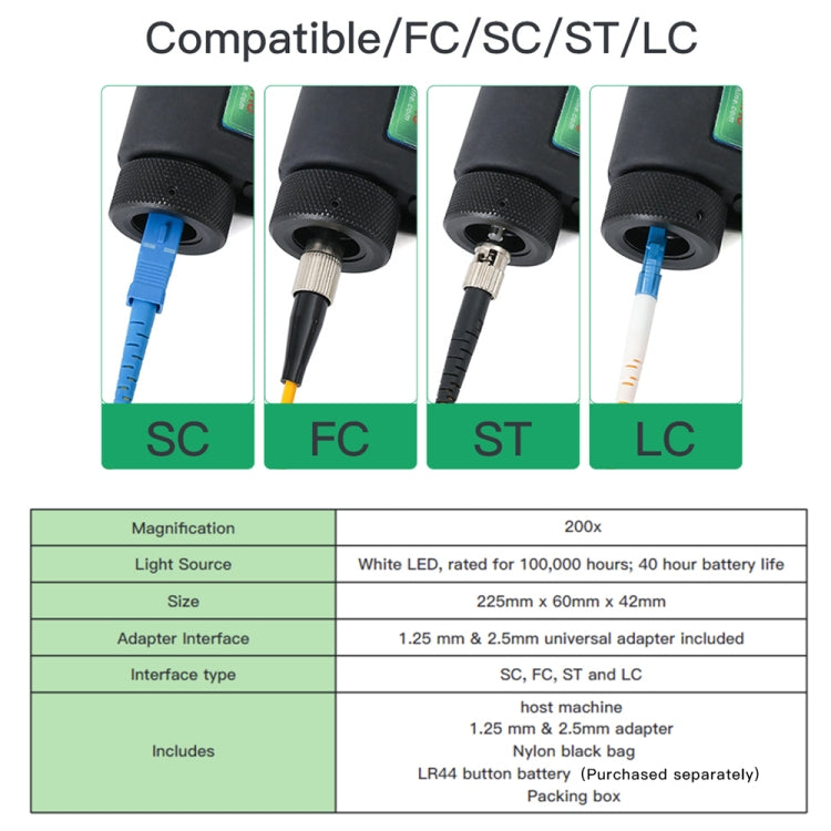 KomShine 200x Handheld Fiber Optic Magnifier Detector(KFM-200) - Fiber Optic Test Pen by KomShine | Online Shopping South Africa | PMC Jewellery | Buy Now Pay Later Mobicred