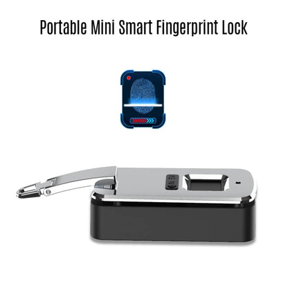 Embedded Luggage Fingerprint Lock USB Charging Super Long Standby Smart Lock(Silver Black) - Padlocks by PMC Jewellery | Online Shopping South Africa | PMC Jewellery