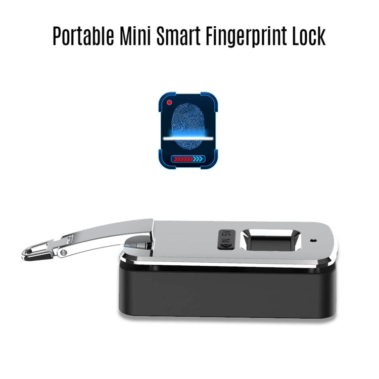 Embedded Luggage Fingerprint Lock USB Charging Super Long Standby Smart Lock(White) - Padlocks by PMC Jewellery | Online Shopping South Africa | PMC Jewellery