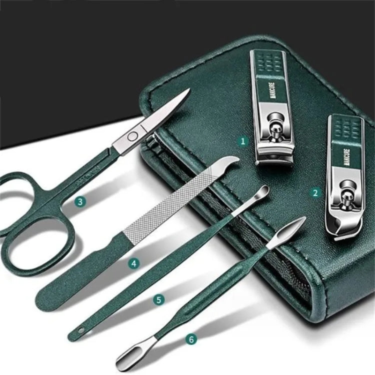 6pcs /Set Portable Nail Clipper Kit Household Nail Clipper Pedicure Tools, Color: Dark Green - Nail Clipper by PMC Jewellery | Online Shopping South Africa | PMC Jewellery | Buy Now Pay Later Mobicred