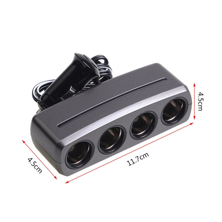 SHUNWEI SD-1906 Car 4 In 1 Power Distributors Cigarette Lighter Socket Car Charger(Black) - Cigar Socket by SHUNWEI | Online Shopping South Africa | PMC Jewellery | Buy Now Pay Later Mobicred
