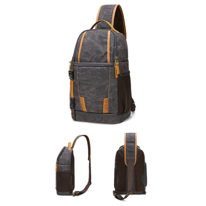 Outdoor Canvas Wear-resistant Waterproof Photography Shoulder Bag(Dark Gray) - Strap Satchel by PMC Jewellery | Online Shopping South Africa | PMC Jewellery