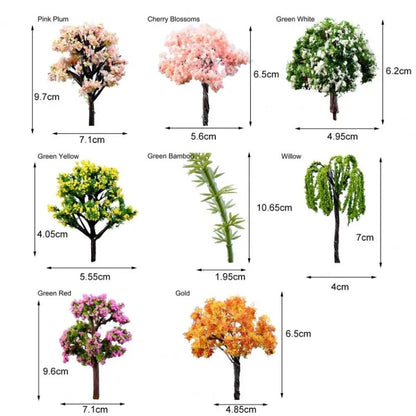 5pcs Micro Landscape Ornaments Simulated Christmas Trees Succulent Accessories Materials, Style: Pink Flowers Green Background - Ornaments by PMC Jewellery | Online Shopping South Africa | PMC Jewellery