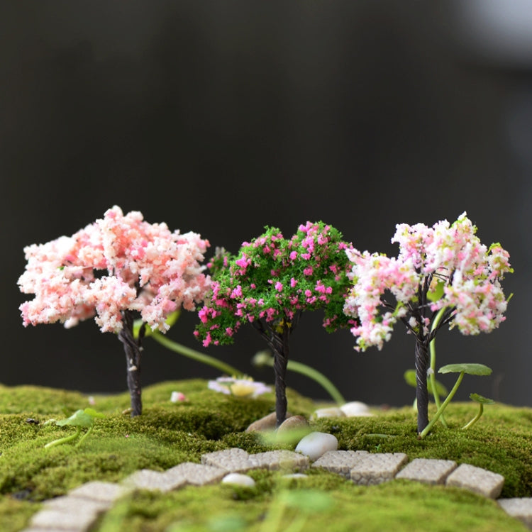 5pcs Micro Landscape Ornaments Simulated Christmas Trees Succulent Accessories Materials, Style: Pink Plum Blossom - Ornaments by PMC Jewellery | Online Shopping South Africa | PMC Jewellery