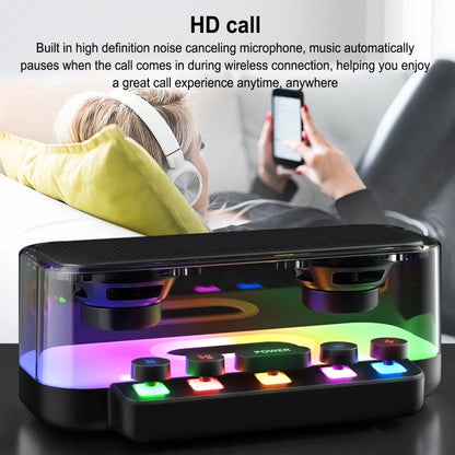 Wireless Bluetooth Speaker Subwoofer with Colorful Lights Supports U Disk(Black) - Desktop Speaker by PMC Jewellery | Online Shopping South Africa | PMC Jewellery | Buy Now Pay Later Mobicred