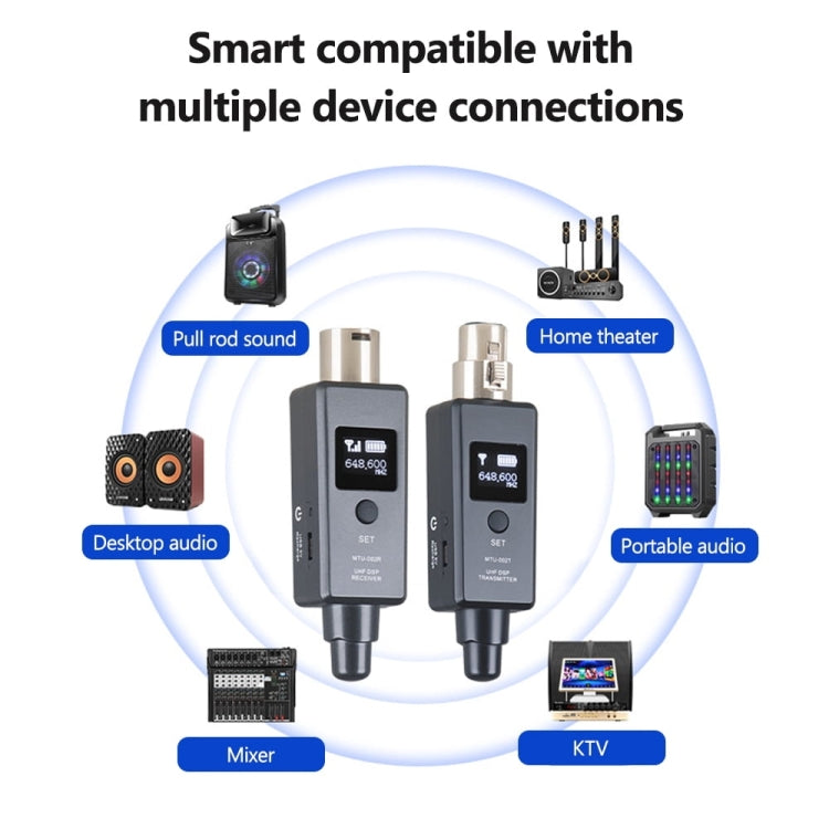 MTU-002 Microphone Wireless System UHF DSP Transmitter & Receiver Mic/Line Two Modes - Microphone by PMC Jewellery | Online Shopping South Africa | PMC Jewellery