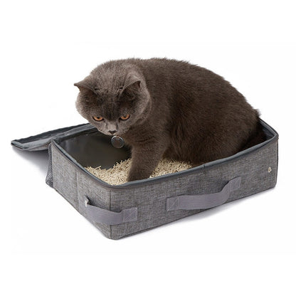 35x45cm Foldable Oxford Cloth Portable Cat Litter Box Pet Bag - Wash Litter Tray by PMC Jewellery | Online Shopping South Africa | PMC Jewellery