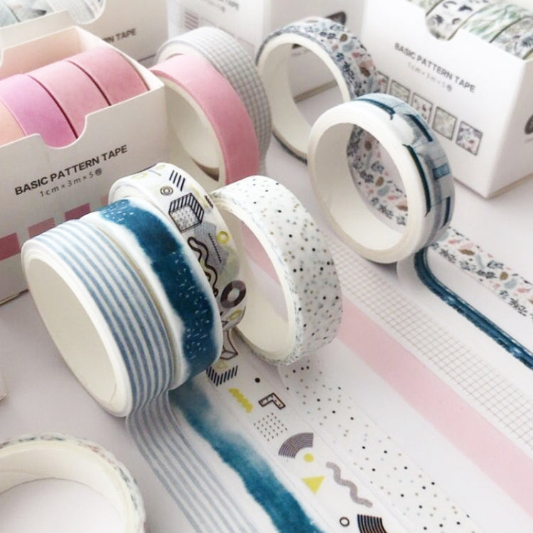 5rolls /Box 3m Washi DIY Decoration Handbook Tape Set, Color: Cherry Dye - Tape & Solid glue by PMC Jewellery | Online Shopping South Africa | PMC Jewellery