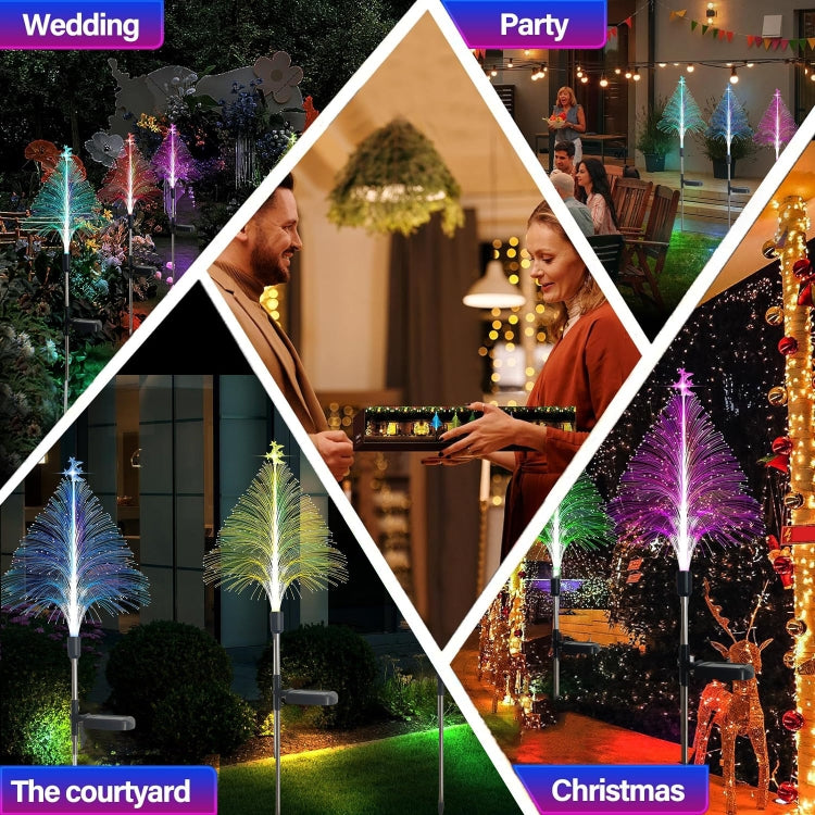 Star Moon Transparent Christmas Tree Solar Light Outdoor Atmosphere Lighting Outdoor Waterproof Glowing Festival Decorative Lamp - Holiday Lights by PMC Jewellery | Online Shopping South Africa | PMC Jewellery