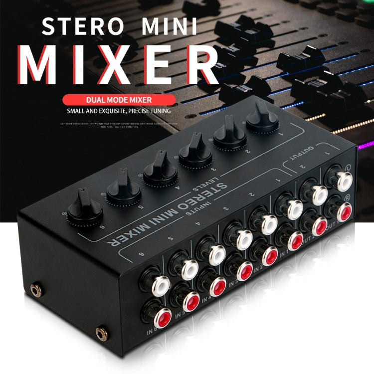 Audio Stereo Hub 6-Channel Passive Mixer Controller(CX600) - Live Sound Effects Processors by PMC Jewellery | Online Shopping South Africa | PMC Jewellery | Buy Now Pay Later Mobicred