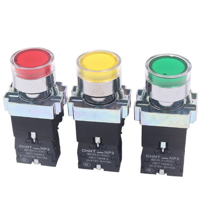 CHINT NP2-BW3462/24V 1 NC Pushbutton Switches With LED Light Silver Alloy Contact Push Button - Car Switches by CHINT | Online Shopping South Africa | PMC Jewellery | Buy Now Pay Later Mobicred