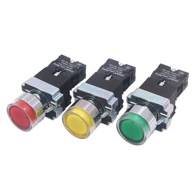 CHINT NP2-BW3461/24V 1 NO Pushbutton Switches With LED Light Silver Alloy Contact Push Button - Car Switches by CHINT | Online Shopping South Africa | PMC Jewellery