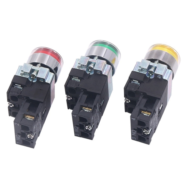 CHINT NP2-BW3361/220V 1 NO Pushbutton Switches With LED Light Silver Alloy Contact Push Button - Car Switches by CHINT | Online Shopping South Africa | PMC Jewellery | Buy Now Pay Later Mobicred