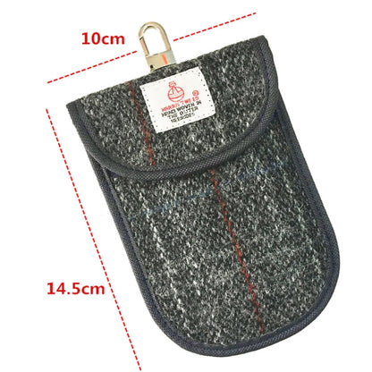 Tweed Double Layer RFID Shielded Key Bag With Keychain Anti-theft Anti-Loss Anti-Scanning Key Holder - Car Key Cases by PMC Jewellery | Online Shopping South Africa | PMC Jewellery | Buy Now Pay Later Mobicred