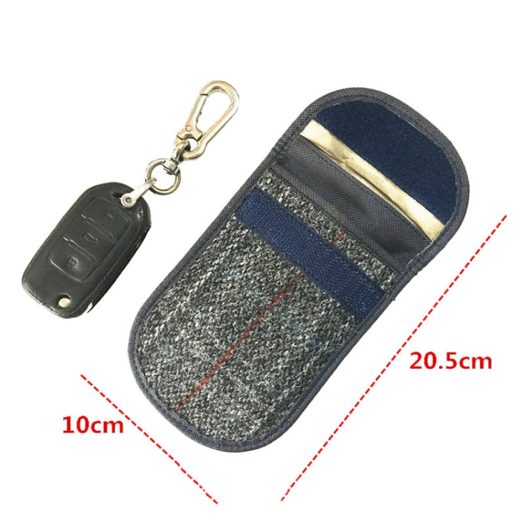 Tweed Double Layer RFID Shielded Key Bag With Keychain Anti-theft Anti-Loss Anti-Scanning Key Holder - Car Key Cases by PMC Jewellery | Online Shopping South Africa | PMC Jewellery | Buy Now Pay Later Mobicred