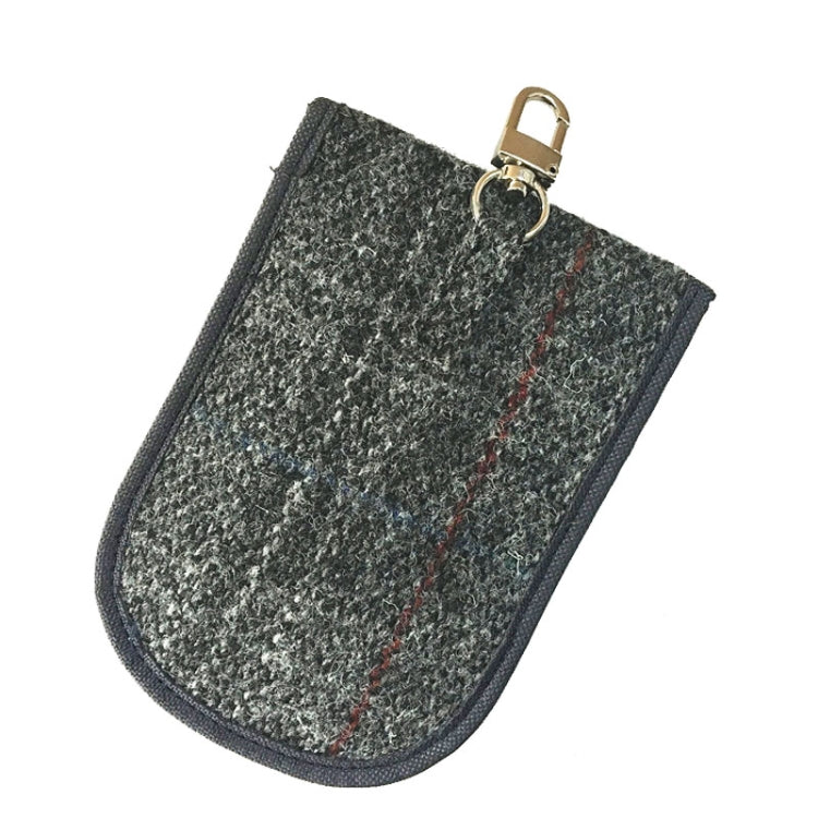 Tweed Double Layer RFID Shielded Key Bag With Keychain Anti-theft Anti-Loss Anti-Scanning Key Holder - Car Key Cases by PMC Jewellery | Online Shopping South Africa | PMC Jewellery | Buy Now Pay Later Mobicred