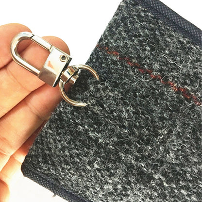 Tweed Double Layer RFID Shielded Key Bag With Keychain Anti-theft Anti-Loss Anti-Scanning Key Holder - Car Key Cases by PMC Jewellery | Online Shopping South Africa | PMC Jewellery | Buy Now Pay Later Mobicred