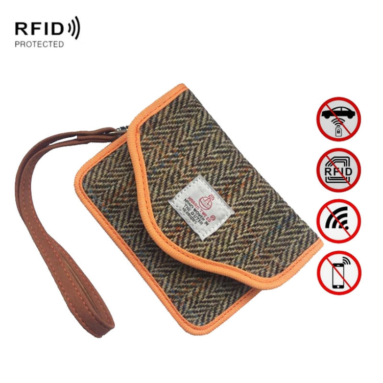 Small Tweed Car Key Remote Shielding Bag Double Layer Anti-theft Anti-magnetic RFID Bag - Car Key Cases by PMC Jewellery | Online Shopping South Africa | PMC Jewellery | Buy Now Pay Later Mobicred